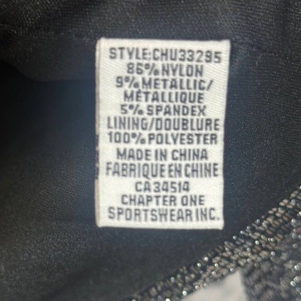 C by One Women's Black and Silver Sequin Blazer Medium, Metallic - Open Front - Picture 3 of 10